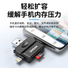 UNNLINK card reader three-in-one SD card/TF card, suitable for Apple mobile phone card reader, supports mobile phone/tablet iPad connected to camera card reader/CCD camera, reads card, shoots and saves, three-in-one card reader SD/TF dual card single reading