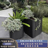 Outdoor stainless steel flower box combination square flower pool sample house display center flower trough flower pot commercial street iron art 60*width 40*height 50cm-galvanized sheet