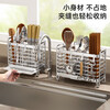 Kitchen rack stainless steel chopstick storage box chopstick cage wall hanging household spoon chopstick tube storage rack stainless steel - 3 compartments chopstick tube storage rack