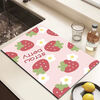 FANCYCHIC thickened kitchen drain mat, non-slip, heat-insulating, water-absorbent, dirt-resistant, one-flush and clean dishwashing sink, strawberry berry, customized size, contact customer service