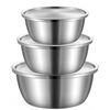 Stainless steel dish with lid, food grade household kitchen round soup basin for soup and food preparation, set of two, 18cm, one basin + one lid