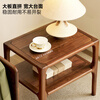 Zhidian North American black walnut sofa side table modern simple small table living room side table solid wood double layer small coffee table square table North American black walnut side table