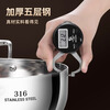 Xinmeihao 316 stainless steel soup pot household extra thick double-ear pot one-piece hot pot large capacity commercial induction cooker gas 316 stainless steel soup hot pot 32cm