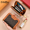 Goldlion Card Holder Women's 2025 New Wallet Card Holder One-in-One Two-in-One Women's Small Card Holder ID Bag Bank Card Light Luxury Brown Brown Official Authorization Penalty 10 for Fake