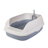 Meika upgraded semi-enclosed cat litter box extra-large pedal open anti-splash and anti-odor cat toilet bowl silver gray