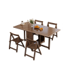 Qingweilu Solid Wood Folding Dining Table Small Household Dining Table Integrated Sideboard Folding Telescopic Dining Table and Chairs Folding Table Walnut Color Solid Wood Single Table 75cm 120x80x