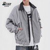 Popeye cleanfit lapel flight jacket men's autumn and winter casual versatile baseball jacket DJ06 gray L