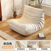 He Jiagong living room internet celebrity single sofa style balcony tatami sofa sponge rocking chair comfortable small apartment chair white - velvet fabric soft and skin-friendly