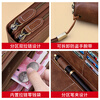 Banyanu long wallet women's new fashion trend double zipper large capacity multi-card slot multi-function pen clip clutch women's light brown (double zipper-anti-theft brush)