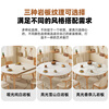 Senlushi slate solid wood dining table and chairs complete set Home living room small apartment with induction cooker square and round dining table Matte pure white slate-log color frame-Lingzhi chair 1.35m One table and six chairs