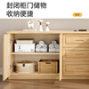 Zhou's Muyu solid wood TV cabinet modern minimalist home small apartment living room TV cabinet high cabinet drawer storage storage cabinet walnut color-160*40*70 4 doors + 3 drawers