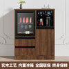 Meilingda 2025 new home smart voice solid wood fully automatic tea bar mechanism ice machine refrigerator refrigeration bottle sterilizer cabinet sideboard high-end living room water dispenser tea integrated cabinet solid wood voice 837 walnut color (refrigerator refrigeration) instant cooling type