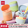 Deli student three-hole sealed door pencil sharpener large-caliber pencil sharpener lead core grinder thick rod triangular pencil sharpener school stationery exam children's birthday gift boys and girls random