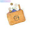 Henglan.Dupont paper washable kraft paper zipper coin purse simple short large capacity super practical small wallet khaki zipper bag