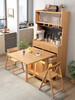 Yunbin Guangdong Foshan sideboard solid wood sideboard dining table integrated high cabinet small apartment household storage cabinet foldable solid wood color 87cm all solid wood sideboard
