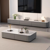 Gupujia slate coffee table living room hospitality tea table handle-free household small apartment light luxury floor-standing large tea table TV cabinet combination