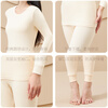 LangSha Women's Autumn Clothes and Autumn Pants 100% Cotton Soft and Comfortable Antibacterial Anti-mite Heating Warm Underwear Set Bottoming Cotton Sweater