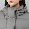 Ai Lai Chen Turin same style women's down jacket 2025 puff short hooded drawstring warm winter coat nightingale gray M