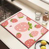 FANCYCHIC thickened kitchen drain mat, non-slip, heat-insulating, water-absorbent, dirt-resistant, one-flush and clean dishwashing sink, strawberry berry, customized size, contact customer service