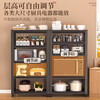 Kitchen rack with wheels floor-standing multi-layer storage microwave oven household multi-function cabinet storage cabinet with door 5 layers 160cm high length 80 width 40 with wheels