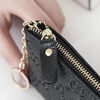 Fuyan Coin Purse Women's Mini Genuine Leather Wallet Women's Cowhide Clutch Small Bag Cute Women's Bag Short Wallet Card Bag Gold Flower Lotus Purple