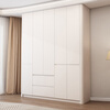 Zhuoxi ENF grade cream style wardrobe bedroom home solid wood customized arc one door to top flat door cabinet large wardrobe 2*2.4 five doors + top cabinet ENF grade solid wood