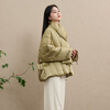 Sancai Cloud Edge Moon Slope 2025 Winter New 90 White Duck Down Jacket Loose Warm Scarf C Mustard Green L 165/88A