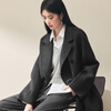 Eveli Jiang Xin word-of-mouth coat camel velvet silk double placket waist double-sided woolen coat women's autumn new style dark gray mid-length knee-length M