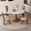 Jiai Zhong antique style slate round table for home small apartment modern simple dining table French retro style slate dining table slate round table 100cm