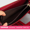 Grozde retro waxed cowhide women's wallet long new large-capacity wallet card bag integrated clutch mobile phone clutch burgundy