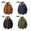 Jeanswest jacket men's autumn and winter trendy sherpa hooded fleece warm and cold-proof soft and comfortable jacket men's clothing