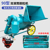 Wen Yijia 90 double drum rape thresher agricultural multi-functional rice wheat soybean sorghum new thresher 90 double drum + wheel with pull-free diesel engine to send screen