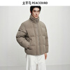 PEACEBIRD Men's Fur Collar Down Jacket Men's 25th Winter New Winter Protection# Pebble Brown First Batch L