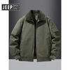 JEEP SPIRIT Jeep Air Force Pilot Jacket Men's Winter Plush Thickened Cotton Loose Men's Middle-aged Cotton Jacket Fur Collar Military Green (Dark) M (100-125 Jin)
