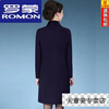 ROMON high-end double-sided cashmere coat for women 2024 new autumn and winter new mid-length woolen coat for small people thickened woolen red L 85-105 pounds