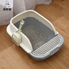 Wang Yejun cat litter basin large semi-enclosed cat toilet with shovel + EVA double layer sand control cat litter mat large 45*60CM