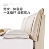 KUKA Time Film Modern Simple Style Imported Top-layer Cowhide Versatile Skin-Friendly Integrated Backrest Bag Double Bed 8055 Luxury Edition Yunrou Skin-Friendly Skin Milky Apricot Color-High Leg 1.8*2.0m