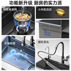 Nada (NTNO) kitchen sink large single sink dishwashing basin integrated basin 304 stainless steel thickened 5.0 embossed wear-resistant slag collecting dishwashing sink gun black slag collecting large single sink + three-speed pull-out faucet 80*46cm Taiwan-controlled drain - thickened 5.0