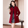 Time Past velvety woolen 25 winter design sense for daily wear niche petite women's coat 11 red S