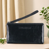 XIANHBAOPIJU02 imported first layer cowhide oil wax leather mobile phone bag clutch bag portable wallet large capacity handbag fashion cosmetic bag black oil wax imported first layer cowhide with hand strap