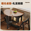 Senneng all solid wood folding dining table, antique style sideboard integrated small apartment retractable round dining table, home dining table 1.2m all solid wood folding round table + folding chairs*4
