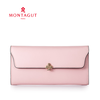 Montagut Genuine Leather Wallet Women's Japanese and Korean Style Ticket Holder Women's Wallet Simple OL Fashion Versatile Cowhide Wallet Pink R2522558013