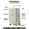 Semir luggage new style side-opening cover large deep compartment trolley case multi-functional expandable PC suitcase password box boarding case white purple large deep compartment + shock-absorbing brake wheel 20 inches PC material + expandable box