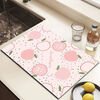 FANCYCHIC thickened kitchen drain mat, non-slip, heat-insulating, water-absorbent, dirt-resistant, one-flush and clean dishwashing sink, strawberry berry, customized size, contact customer service