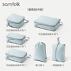 Samfolk Travel Storage Bag Suitcase Clothes Compression Packing Organizing Storage Bag Business Travel 6-piece Set Blue