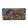 Anna by Anuschka Women's Genuine Leather Hand Painted Clutch, Rose Safari Gray, Rose Safari Gray Rose Safari Gray No Size