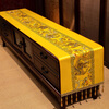 Yiboqiantang New Chinese Zen Coffee Table Tablecloth Chinese Style TV Cabinet Decorative Cover Cloth Rectangular Dining Table Sideboard Dustproof Cloth Nine Heavens Feilong Emperor Yellow High Precision/Waterproof Cabinet Cloth 40*200cm (Applicable table length 1.5-1.6m)