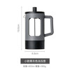 French press coffee pot hand brewing pot household French coffee machine filter glass teapot hand brewing cold brew pot black gray 600ml