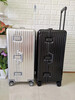 Large-capacity 28-inch all-aluminum-magnesium alloy suitcase, enlarged and thickened all-metal trolley case 303, 234-inch password box, red all-aluminum-magnesium alloy (retro right-angle model) - Weixia 28 inches
