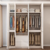 Zhuoxi ENF grade cream style wardrobe bedroom home solid wood customized arc one door to top flat door cabinet large wardrobe 2*2.4 five doors + top cabinet ENF grade solid wood